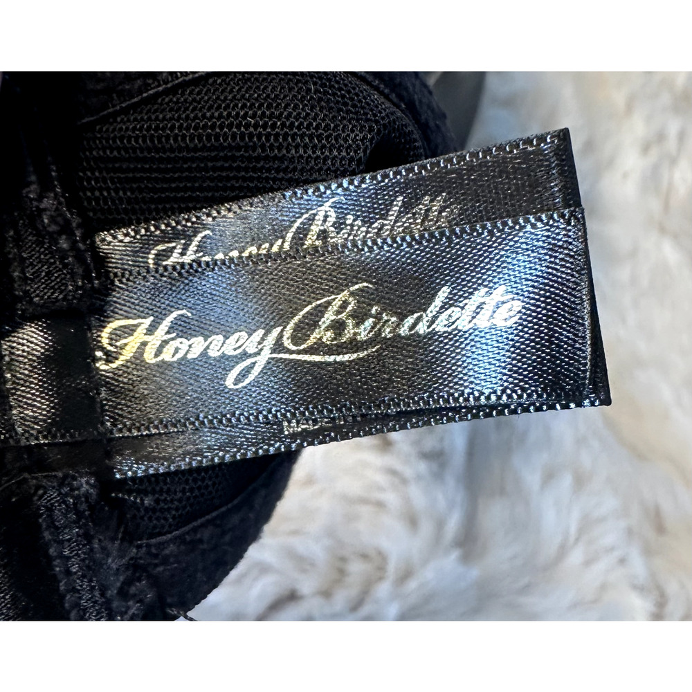 Honey Birdette CLAIRE🖤 Black & Gold Faux Leather Bra 32D - Picture 4 of 5